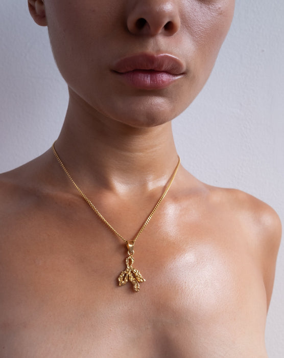Coral Bow Mini Necklace