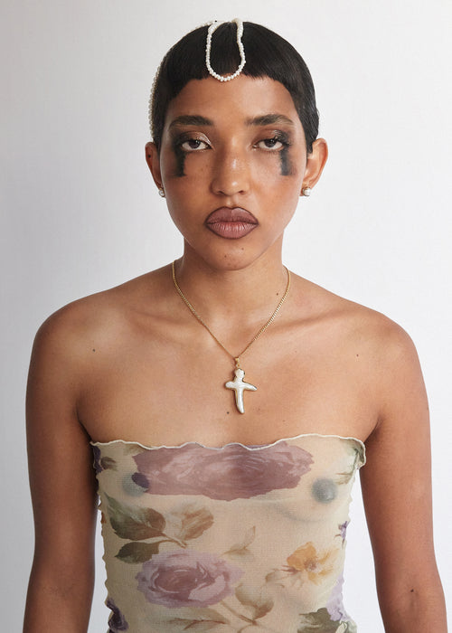 pearly cross chain