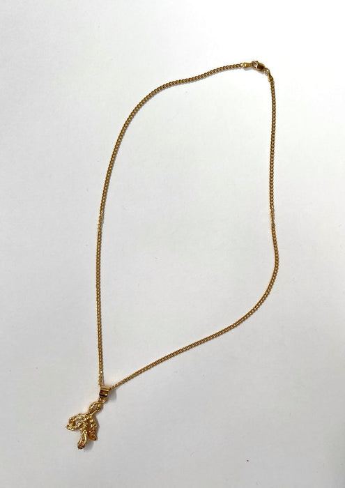 Coral Bow Mini Necklace