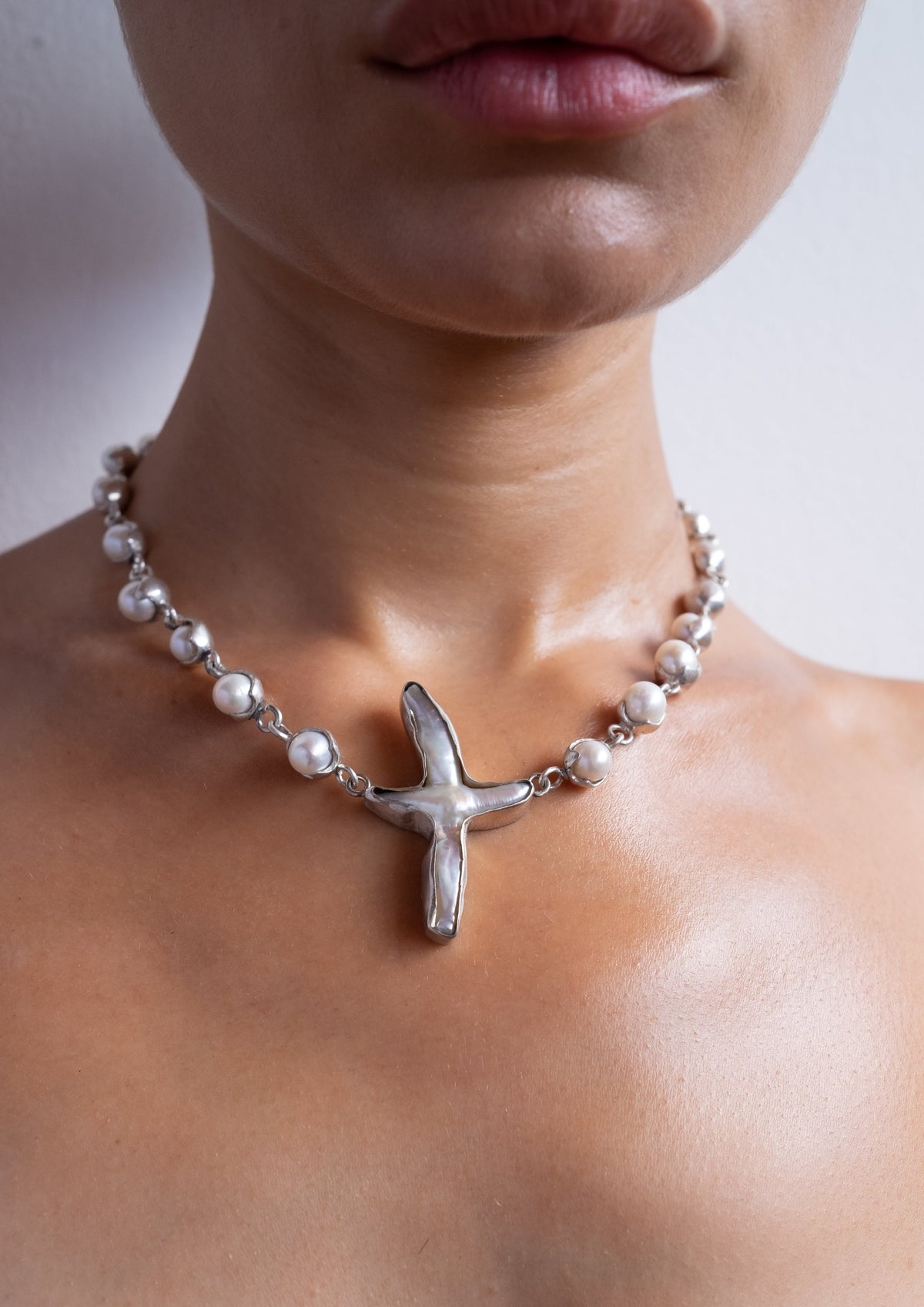 アクセサリー King Logo Perl Necklace K Necklace with Cubic Zirconia | Jacqui's Pearls | Jacqui's