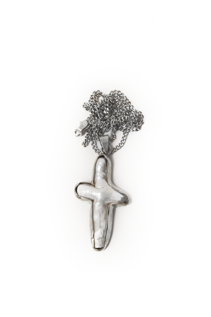 pearly cross chain – Mudd Pearl